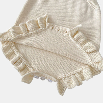 Bebe Ruffle Knit Romper - Cream (3m-3yrs)