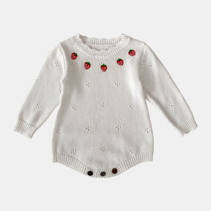 Berry Cotton Knit Romper (3m-24m)