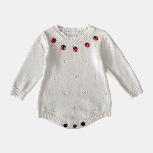 Berry Cotton Knit Romper (3m-24m)