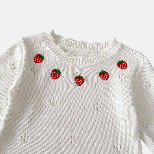 Berry Cotton Knit Romper (3m-24m)
