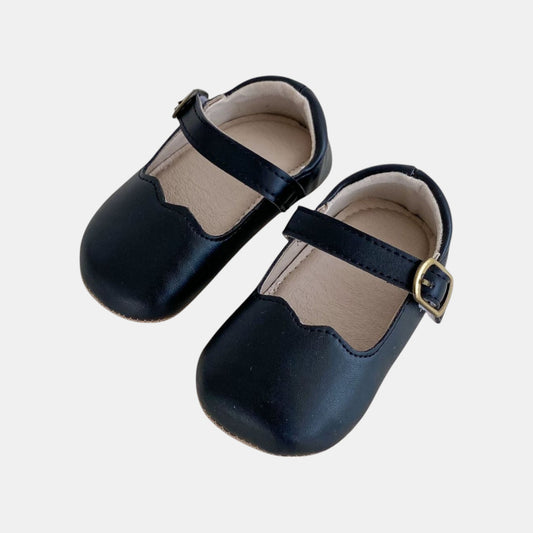 Black Scallop Mary Jane Baby Shoes (11-13cm)