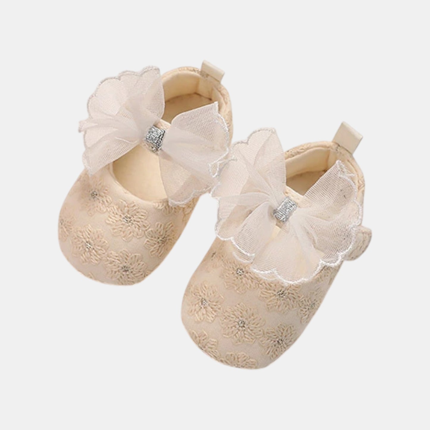 Blossom Bow Embroidered Baby Shoes (11-13cm)