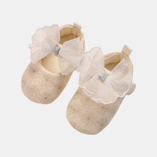 Blossom Bow Embroidered Baby Shoes (11-13cm)