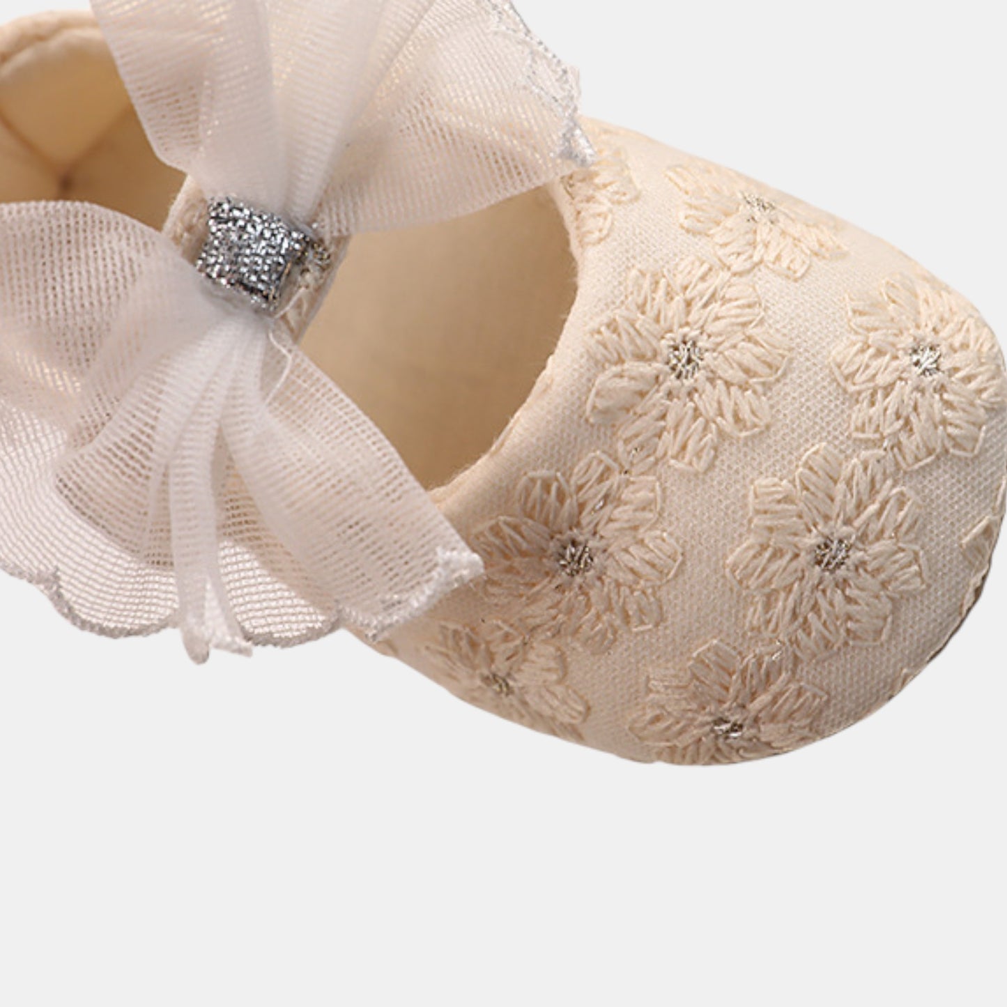 Blossom Bow Embroidered Baby Shoes (11-13cm)