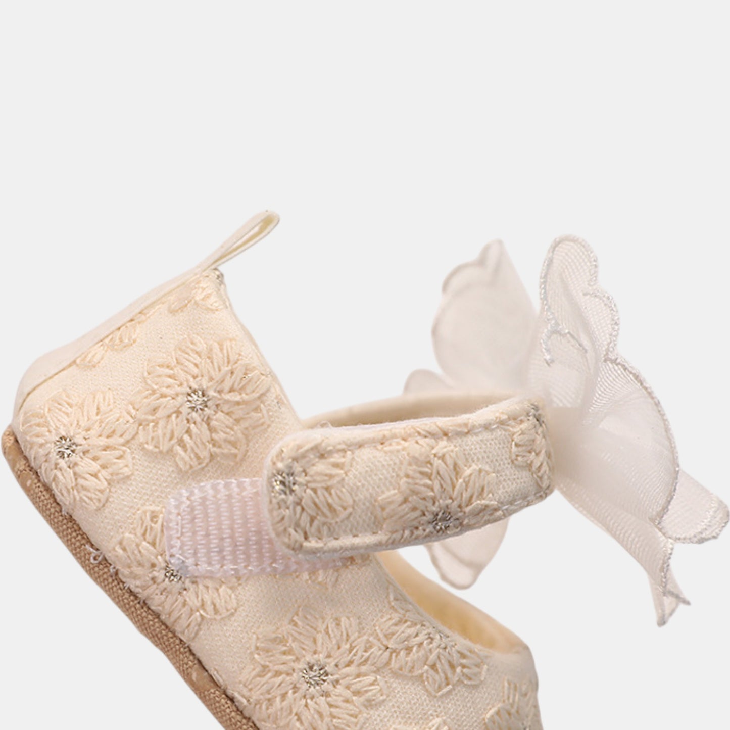 Blossom Bow Embroidered Baby Shoes (11-13cm)
