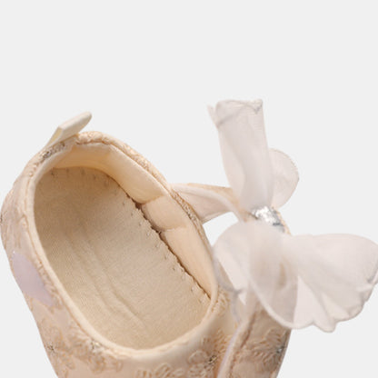 Blossom Bow Embroidered Baby Shoes (11-13cm)