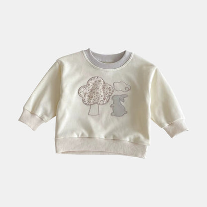 Blossom Bunny Cotton Lounge Set - Cream/Grey (6m-4yrs)