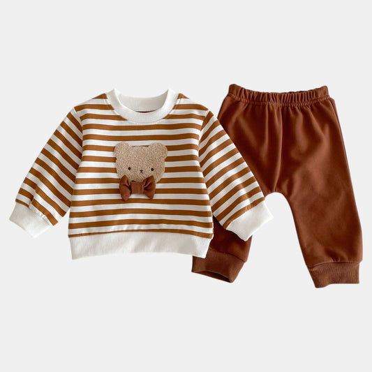Bowtie Bear Cotton Lounge Set (6m-4yrs)