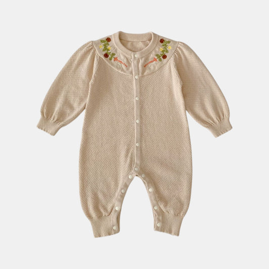 Bria Embroidered Cotton Knit Romper (3m-24m)