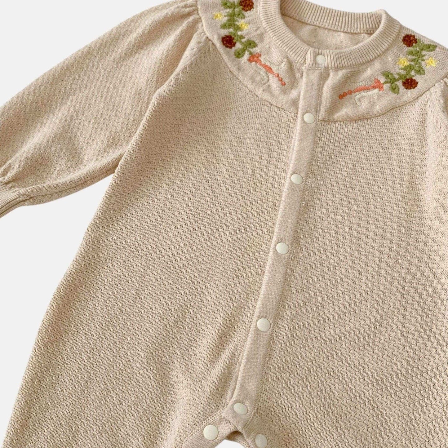 Bria Embroidered Cotton Knit Romper (3m-24m)