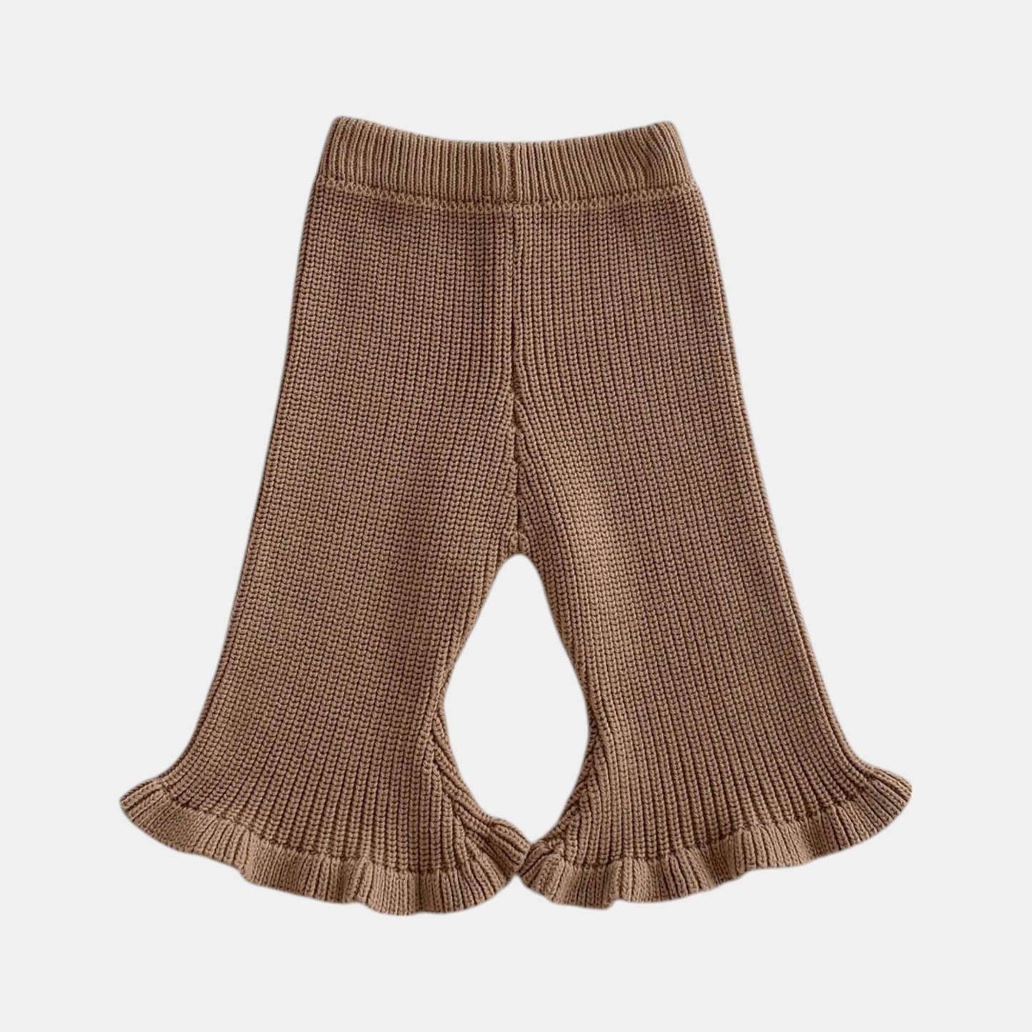 Brown Cotton Knit Flare Trousers (3m-3yrs)