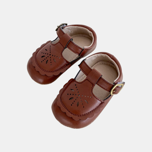 Brown Scallop Toe Baby Shoes (11-13cm)