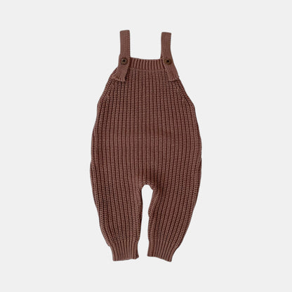 Bruna Cosy Knit Overalls - Brown (3m-3yrs)