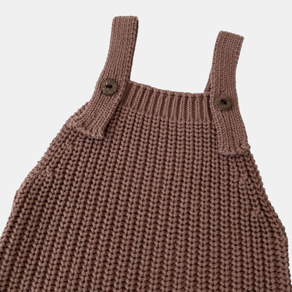 Bruna Cosy Knit Overalls - Brown (3m-3yrs)