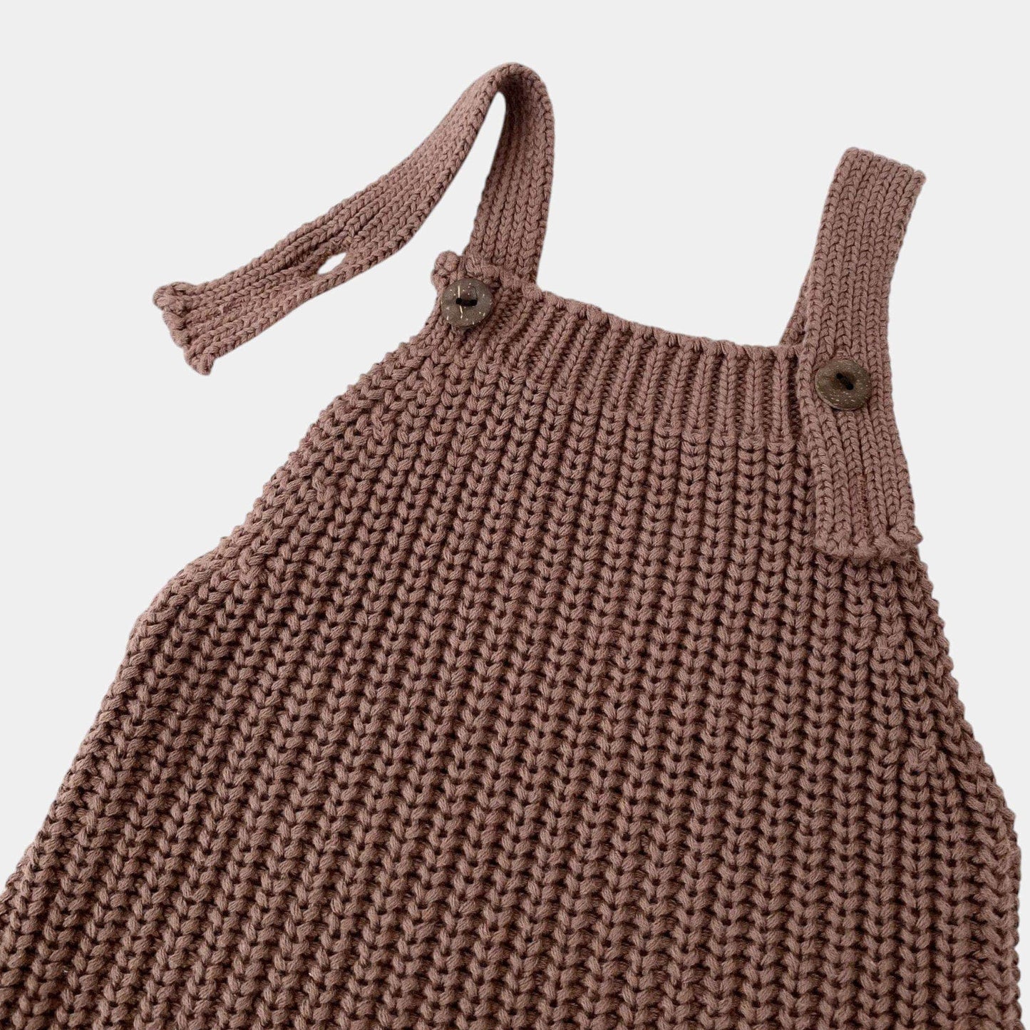 Bruna Cosy Knit Overalls - Brown (3m-3yrs)