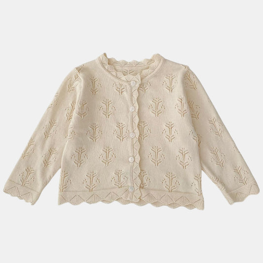 Cady Pointelle Cotton Knit Cardigan (3m-3yrs)