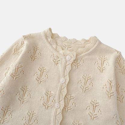 Cady Pointelle Cotton Knit Cardigan (3m-3yrs)