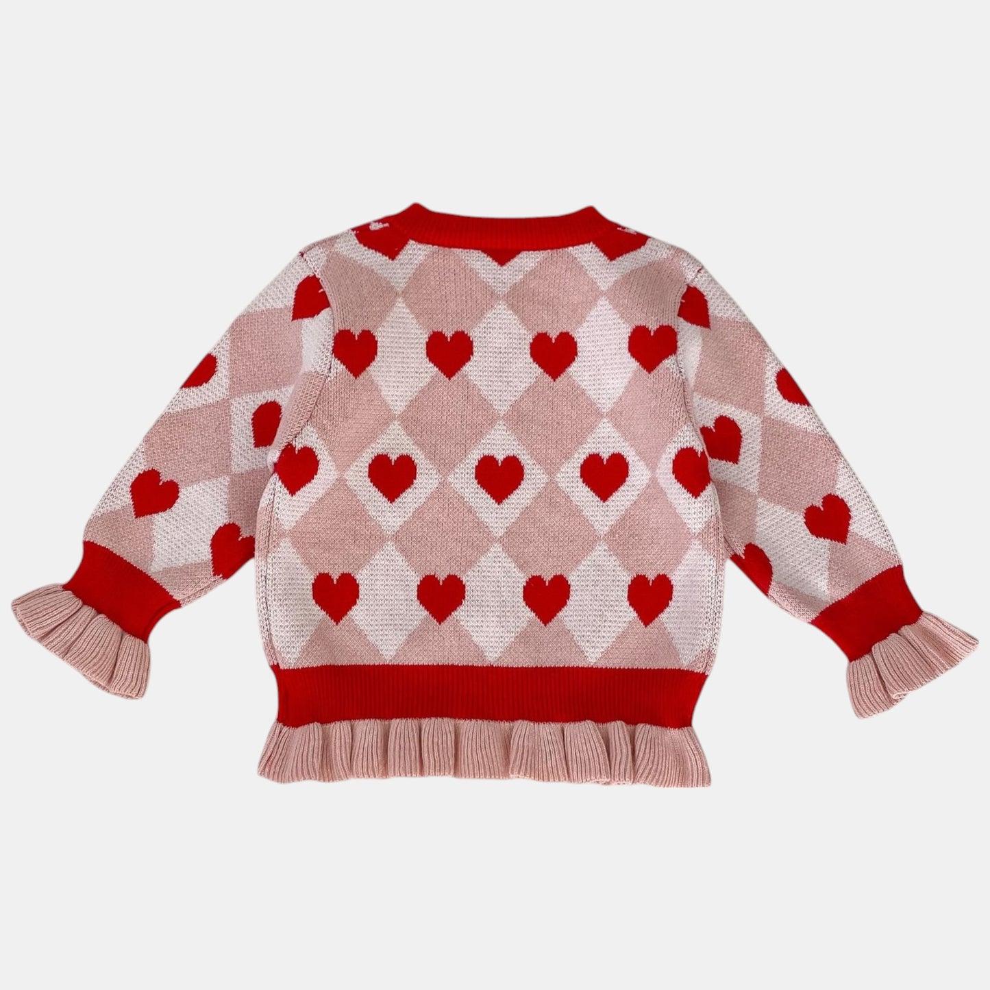 Candy Hearts Cotton Knit Cardigan (3m-3yrs)