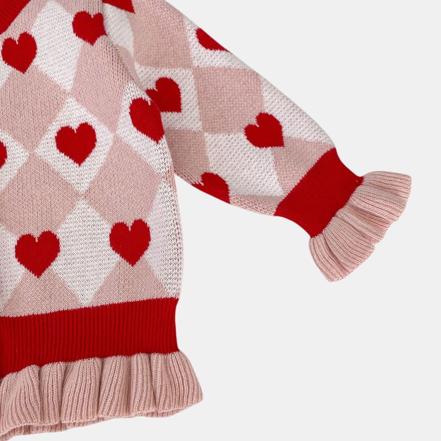 Candy Hearts Cotton Knit Cardigan (3m-3yrs)