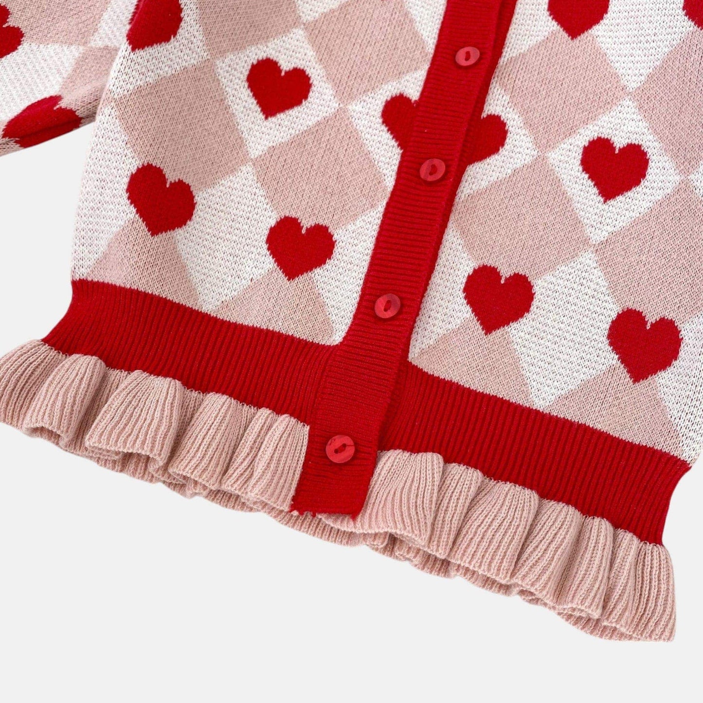 Candy Hearts Cotton Knit Cardigan (3m-3yrs)