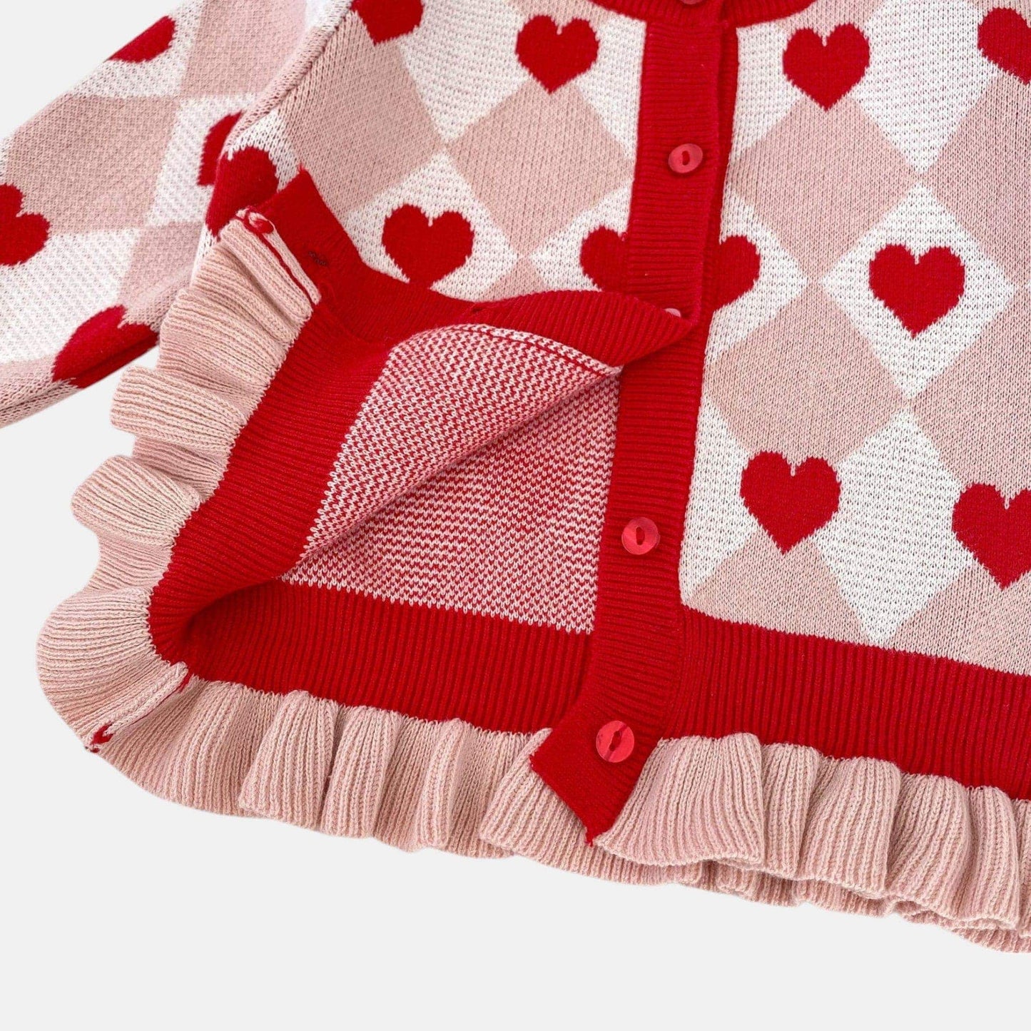 Candy Hearts Cotton Knit Cardigan (3m-3yrs)