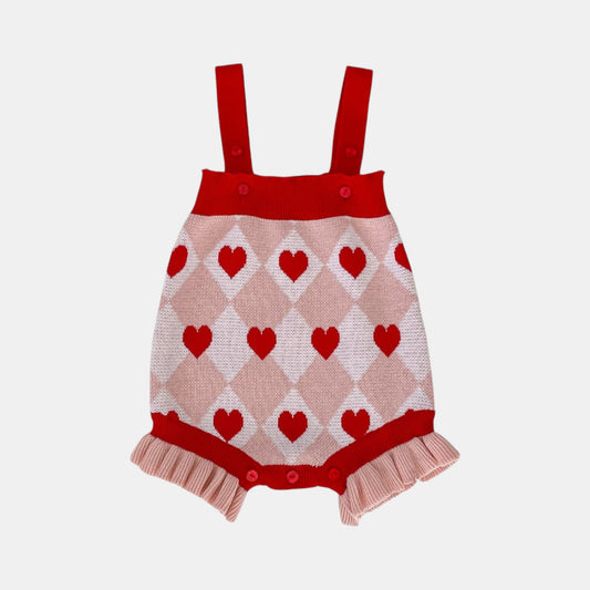 Candy Hearts Cotton Knit Romper (3m-3yrs)