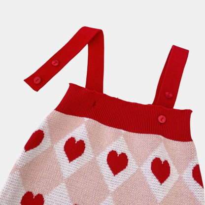 Candy Hearts Cotton Knit Romper (3m-3yrs)