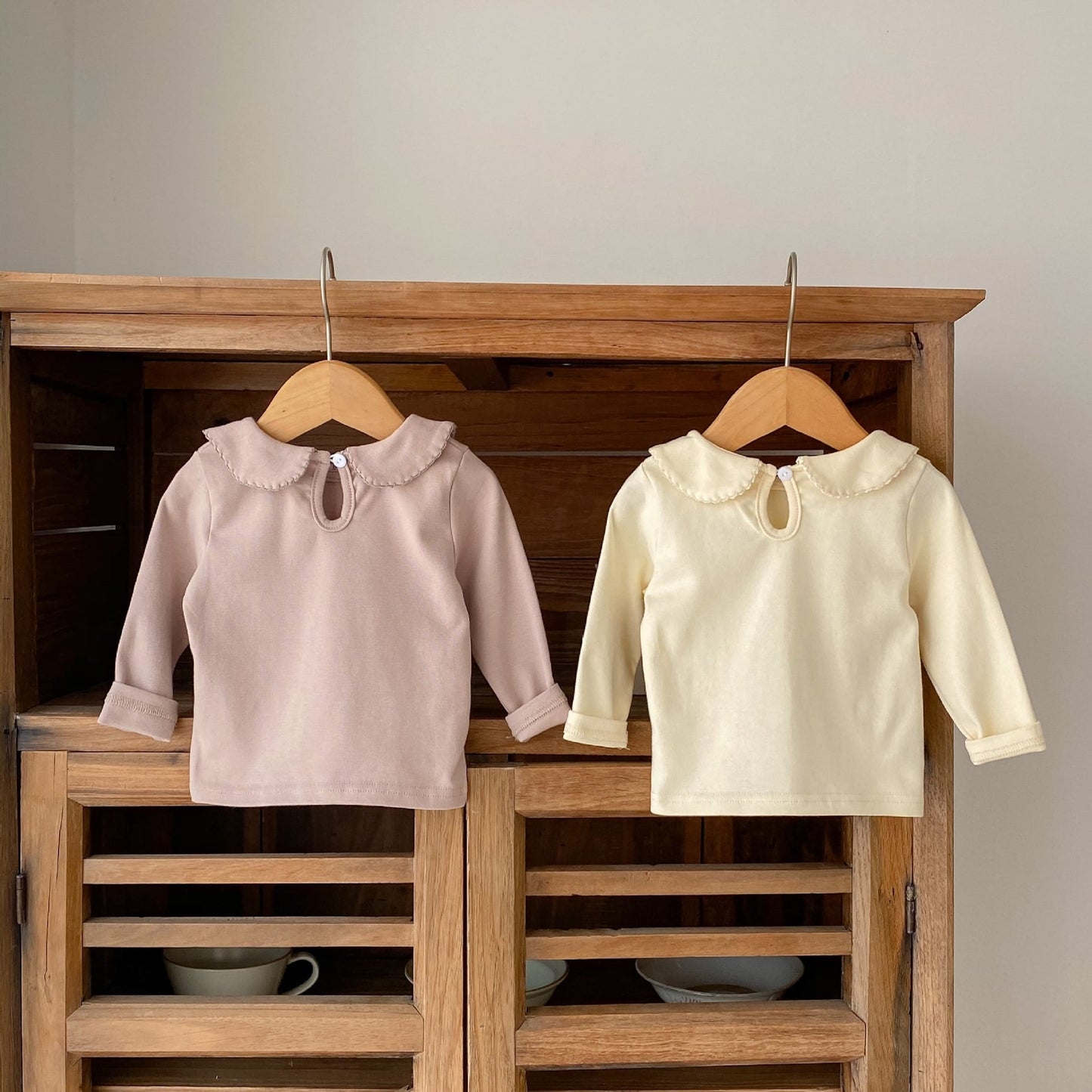 Canele Scallop Cotton Top, Brown (3m-3yrs)