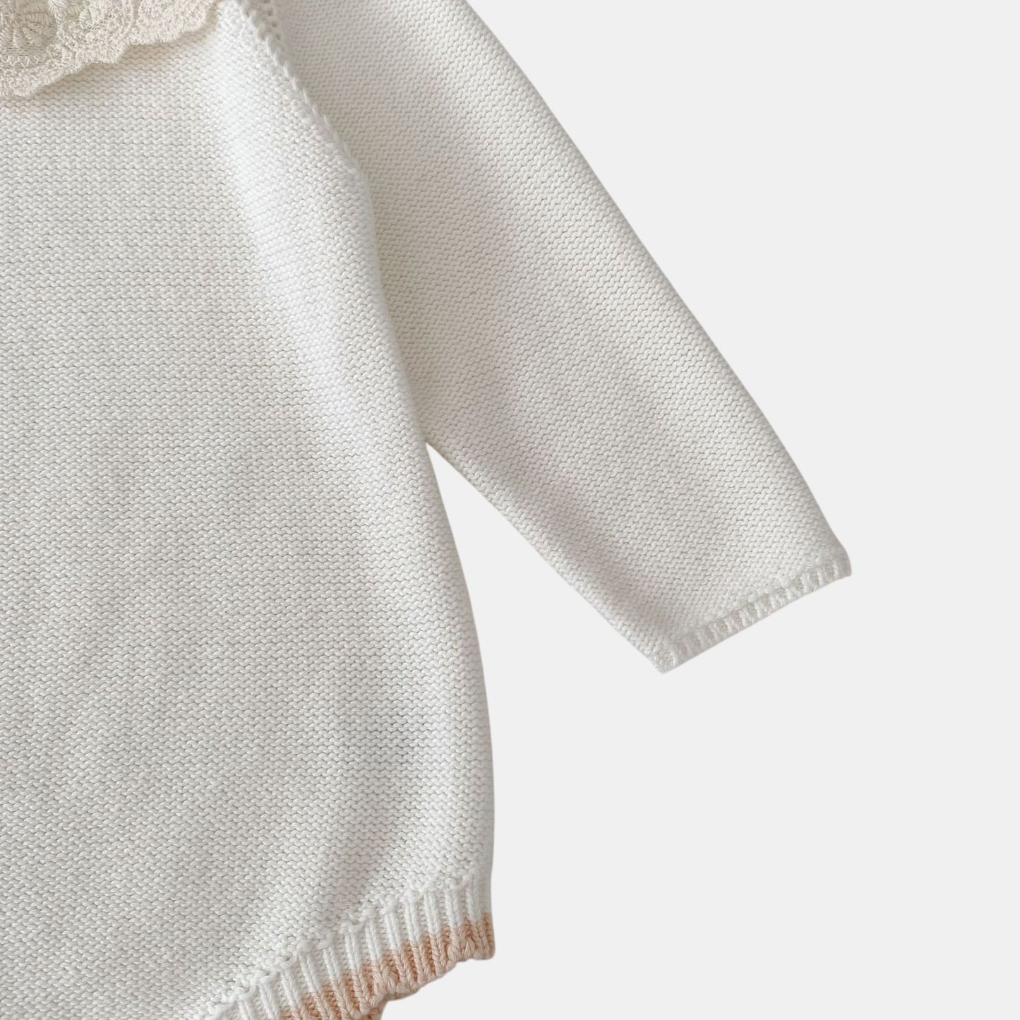 Cara Lace Knit Romper - Ivory (3m-24m)