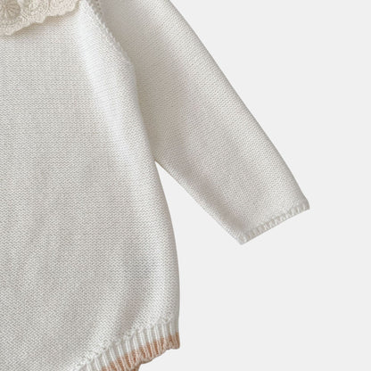 Cara Lace Knit Romper - Ivory (3m-24m)