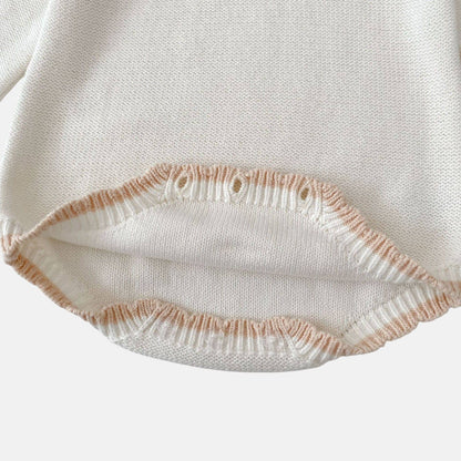 Cara Lace Knit Romper - Ivory (3m-24m)