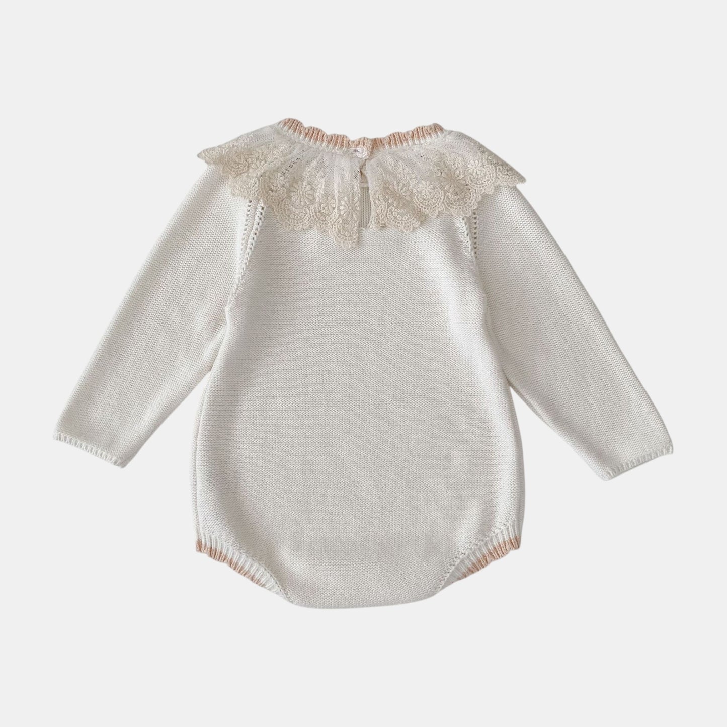 Cara Lace Knit Romper - Ivory (3m-24m)