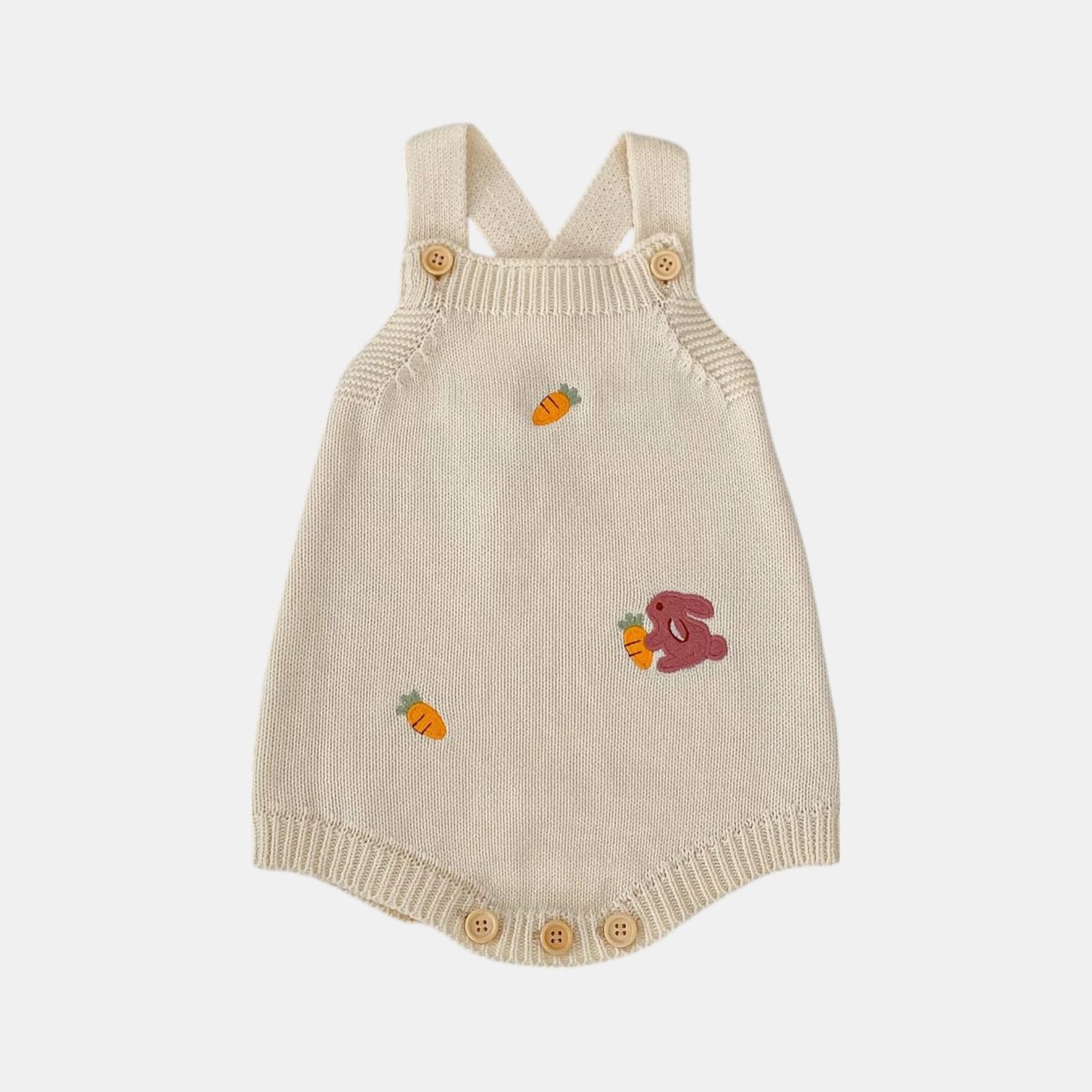 Carrot Patch Cotton Knit Romper (3m-24m)