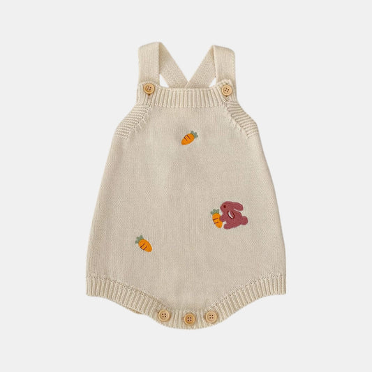 Carrot Patch Cotton Knit Romper (3m-24m)