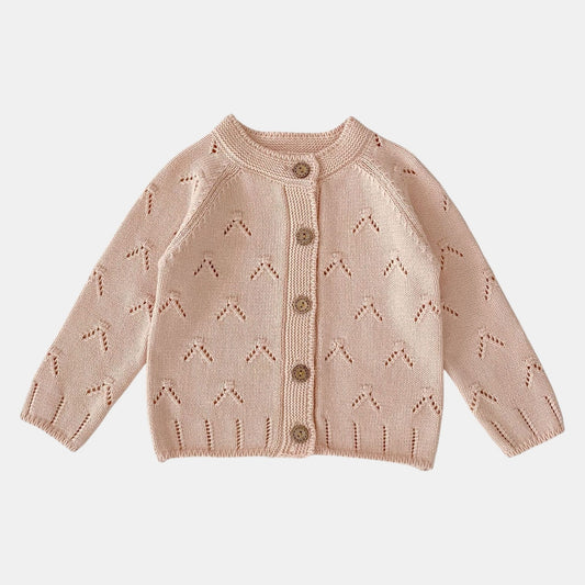 Cece Pointelle Knit Cardigan - Blush Pink (3m-3yrs)