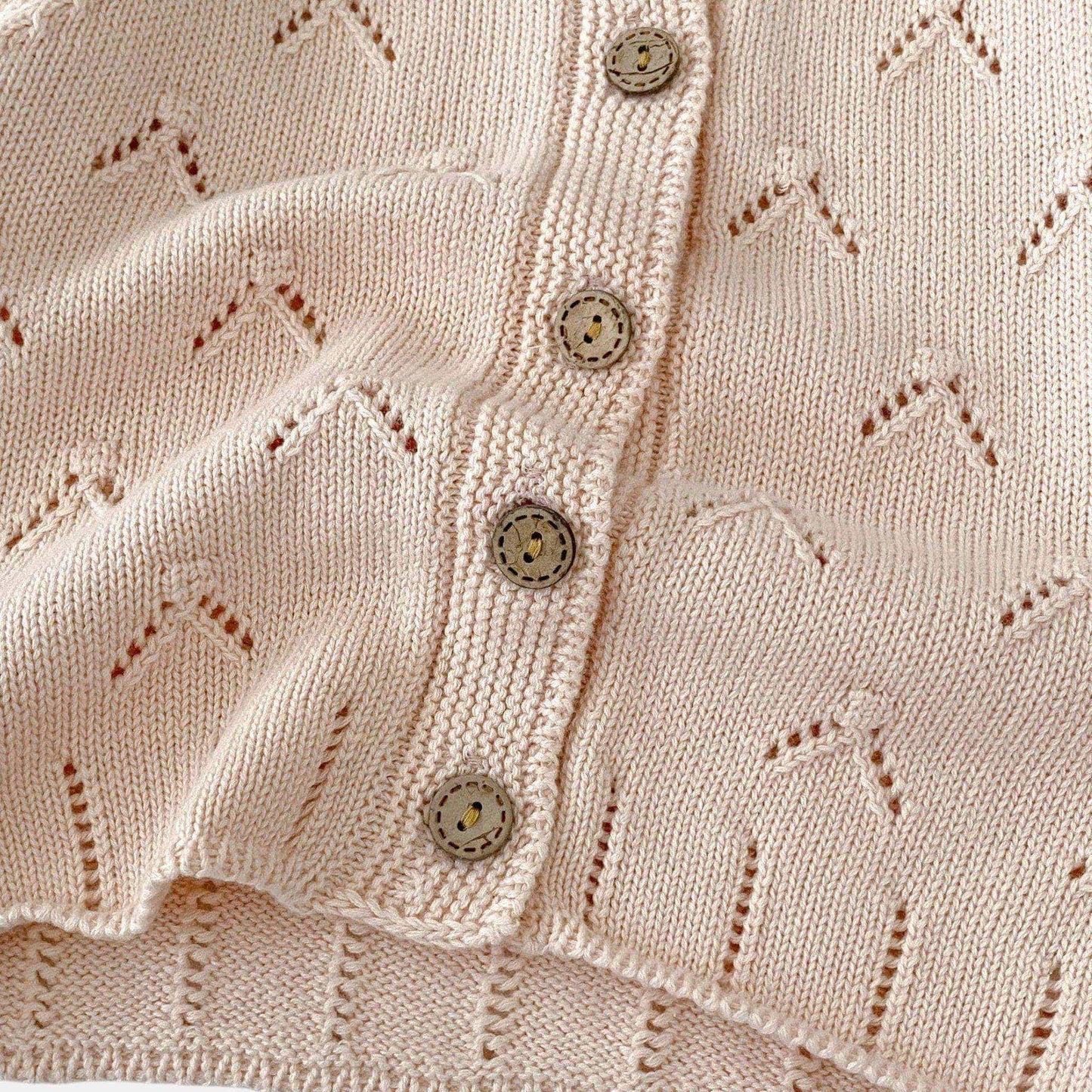 Cece Pointelle Knit Cardigan - Blush Pink (3m-3yrs)