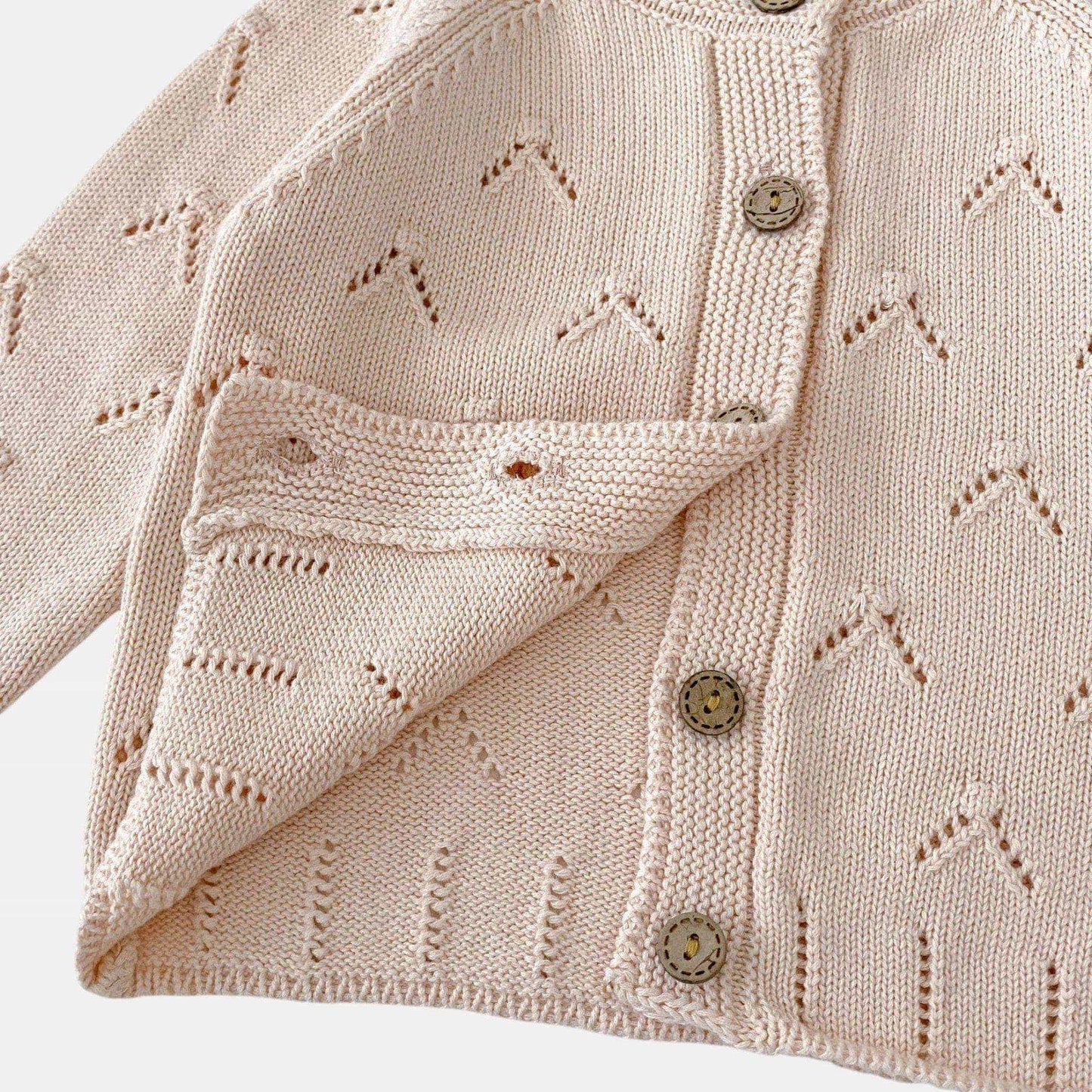 Cece Pointelle Knit Cardigan - Blush Pink (3m-3yrs)