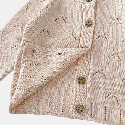 Cece Pointelle Knit Cardigan - Blush Pink (3m-3yrs)
