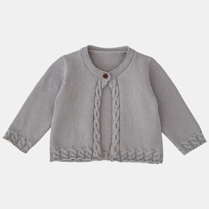 Cendra Grey Cotton Knit Cardigan (3m-3yrs)