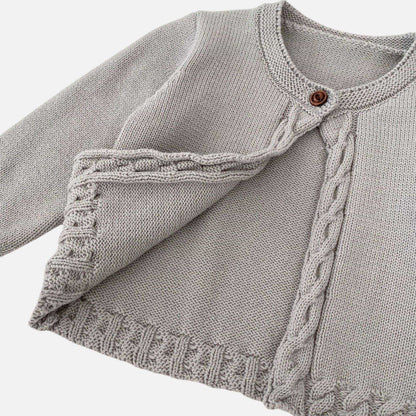 Cendra Grey Cotton Knit Cardigan (3m-3yrs)