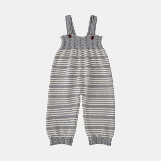 Cendra Grey Cotton Knit Overalls (3m-3yrs)
