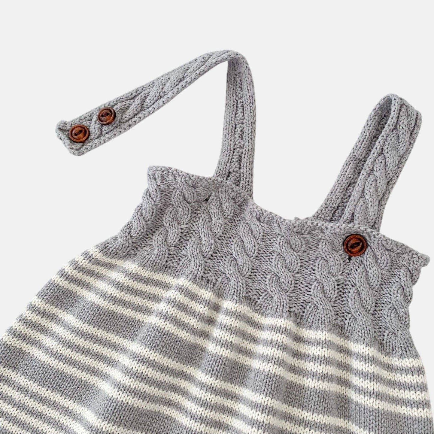 Cendra Grey Cotton Knit Overalls (3m-3yrs)
