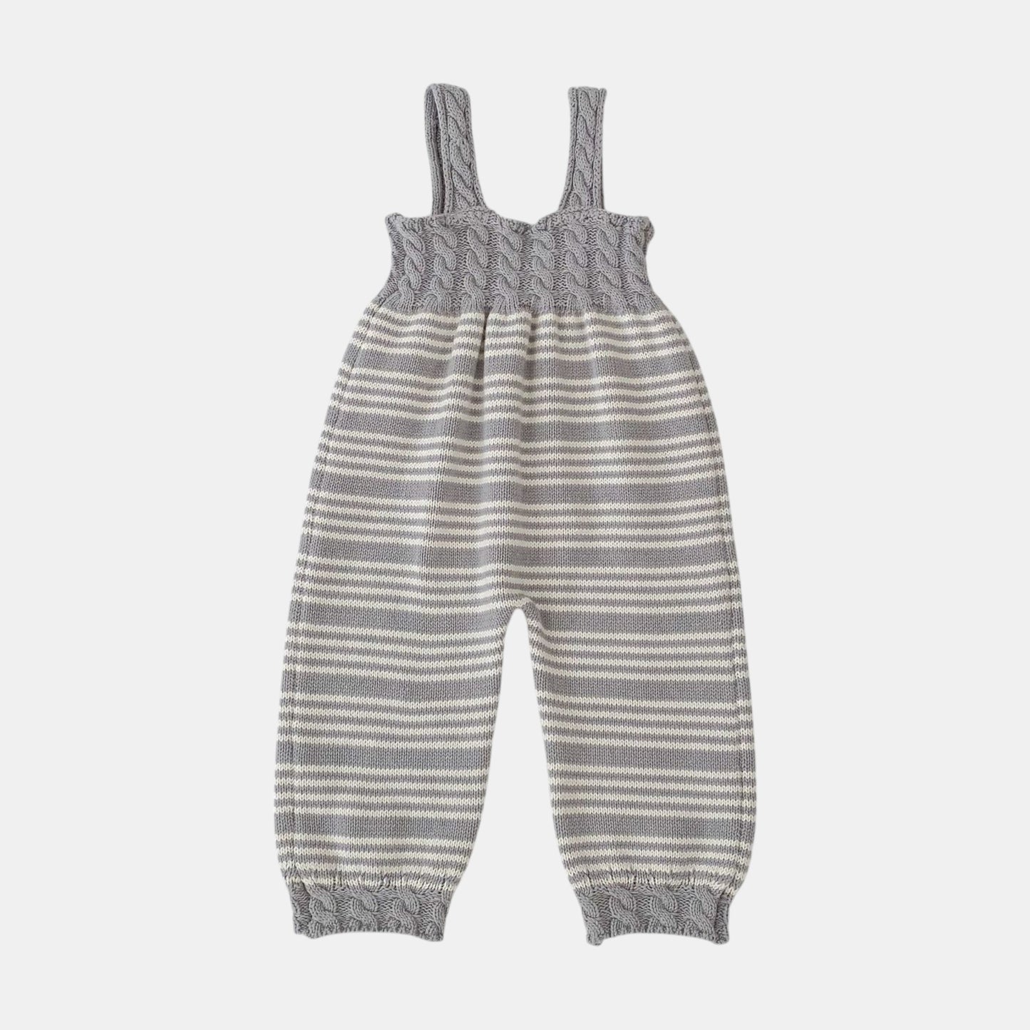 Cendra Grey Cotton Knit Overalls (3m-3yrs)