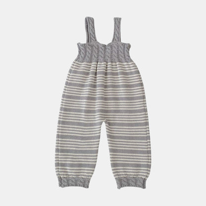 Cendra Grey Cotton Knit Overalls (3m-3yrs)