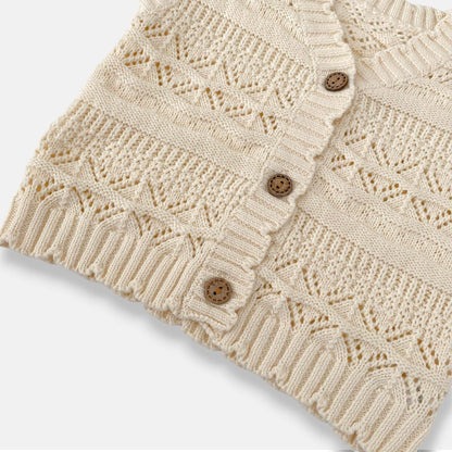 Chantilly Pointelle Knit Vest - Cream (3m-3yrs)