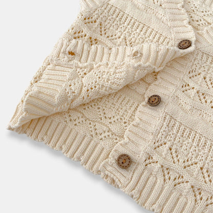 Chantilly Pointelle Knit Vest - Cream (3m-3yrs)