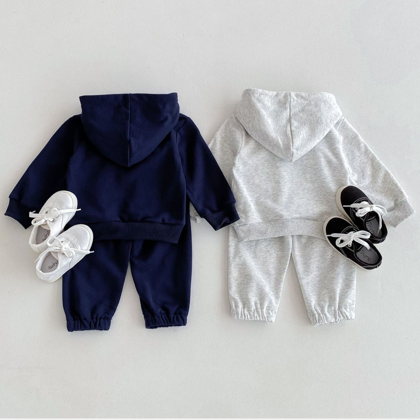 Cheeky Bear Cotton Hoodie Set, Grey (6m-4yrs)