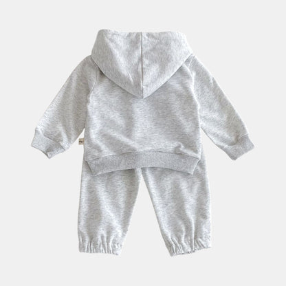 Cheeky Bear Cotton Hoodie Set, Grey (6m-4yrs)