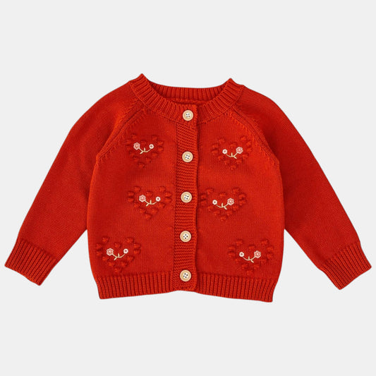 Cherish Heart Cotton Knit Cardigan (3m-3yrs)