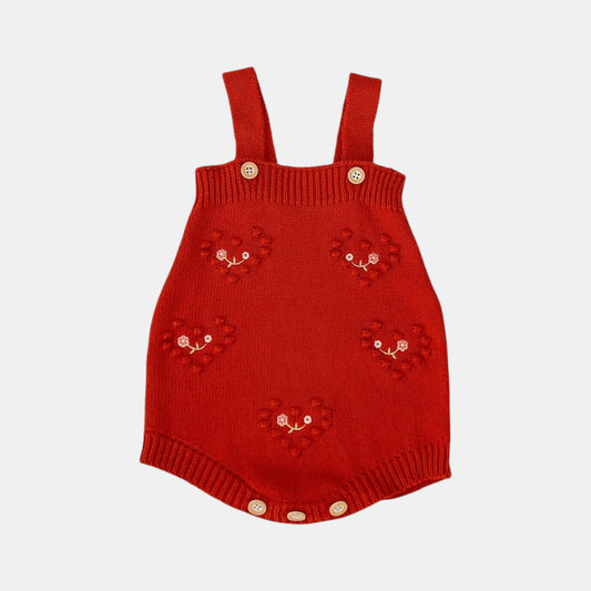 Cherish Heart Cotton Knit Romper (3m-3yrs)
